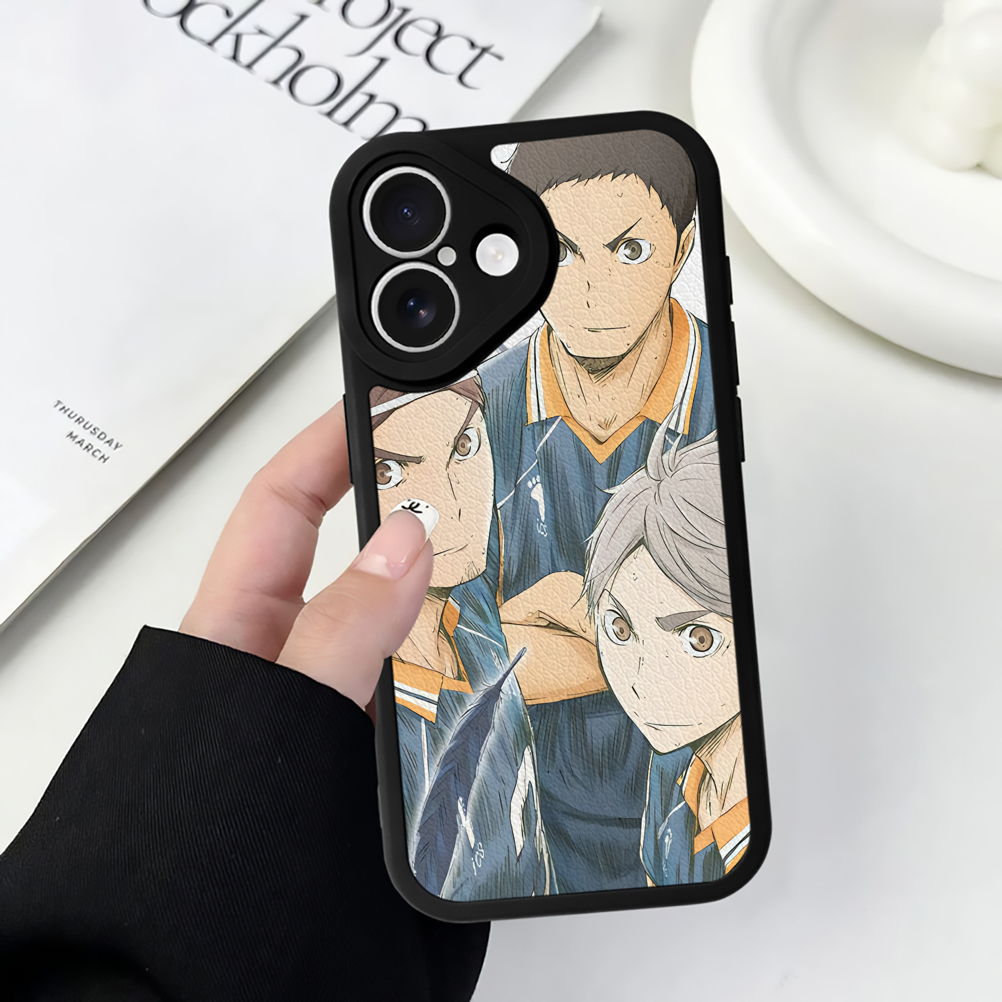 （画像用） ハイキュー!! Haikyu!! 【iPhone 16シリーズ対応】シリコンスマホケース（レザー調） 材質：シリコン